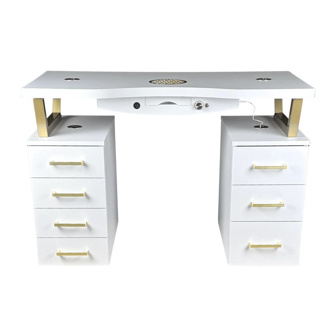 biurko kosmetyczne z pochłaniaczem pyłu colors glamour gold