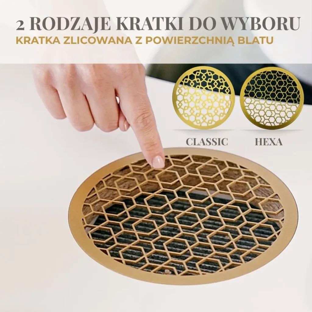 Kratki Classic i Hexa do pochłaniacza pyłu w biurku COLORS PRISMA ONE