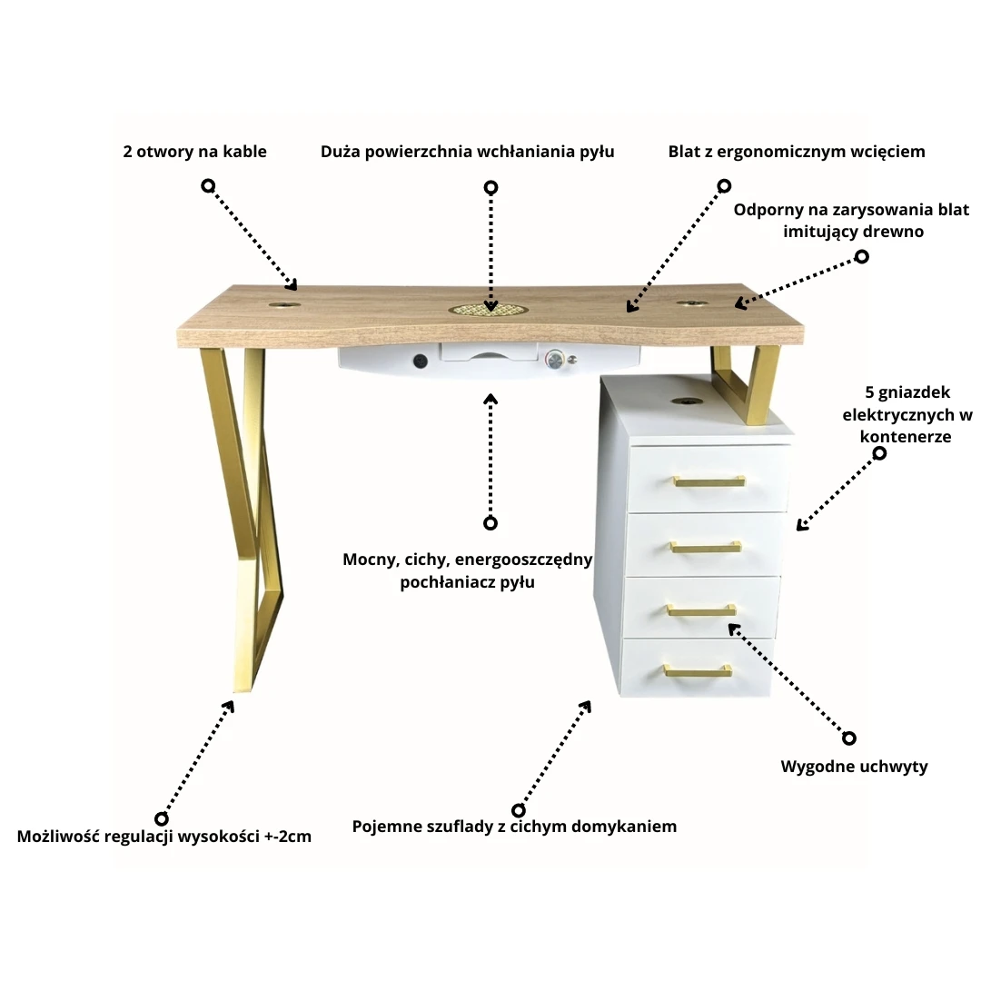 Biurko do manicure COLORS WOOD - obrazek 5