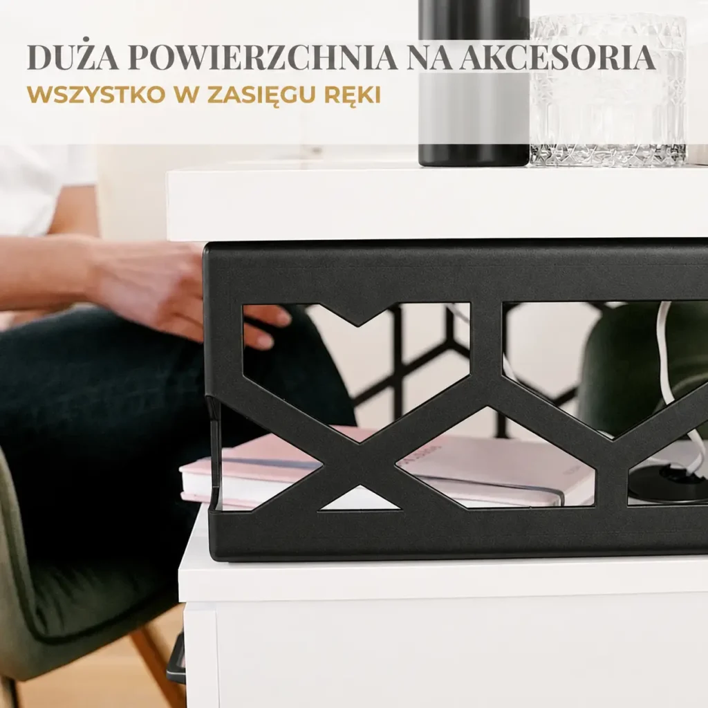 Czarne biurko do manicure z pochłaniaczem pyłu COLORS HEXA ONE BLACK
