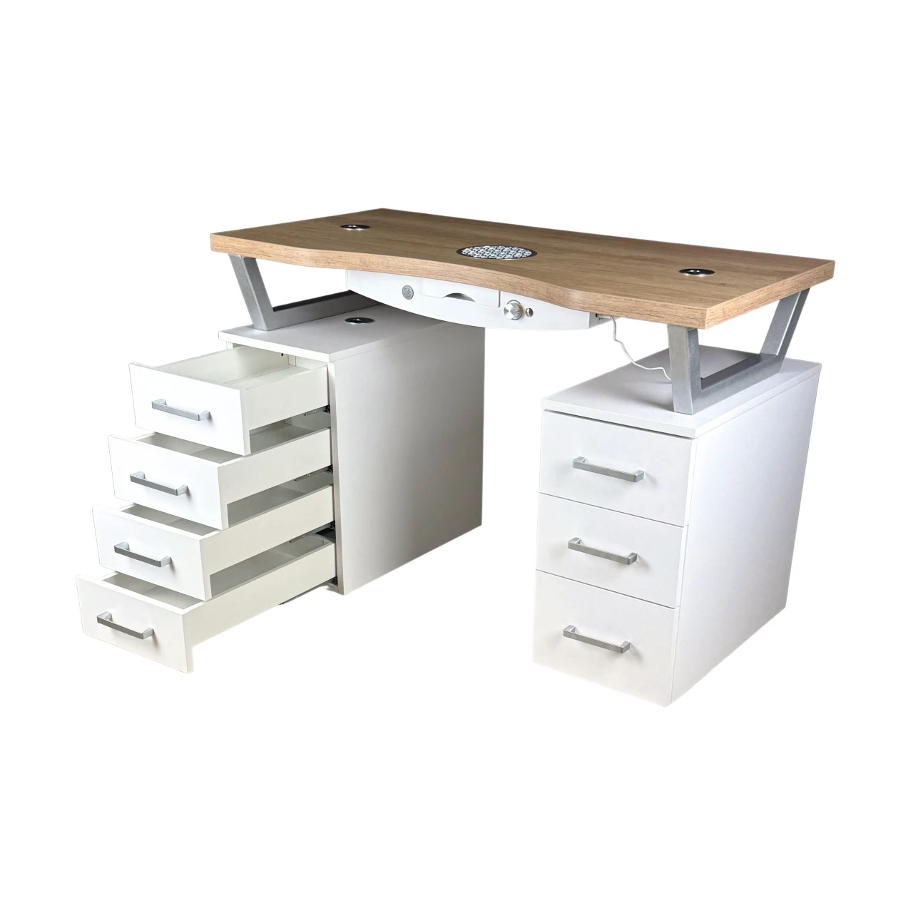 biurko kosmetyczne z pochłaniacze pyłu i szufladami