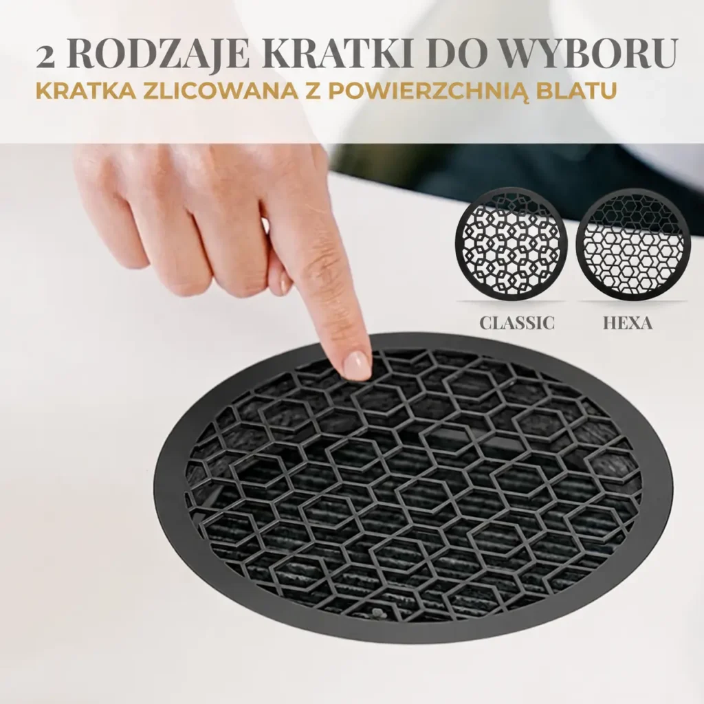 Czarna kratka do pochłaniacza w biurku COLORS HEXA ONE BLACK