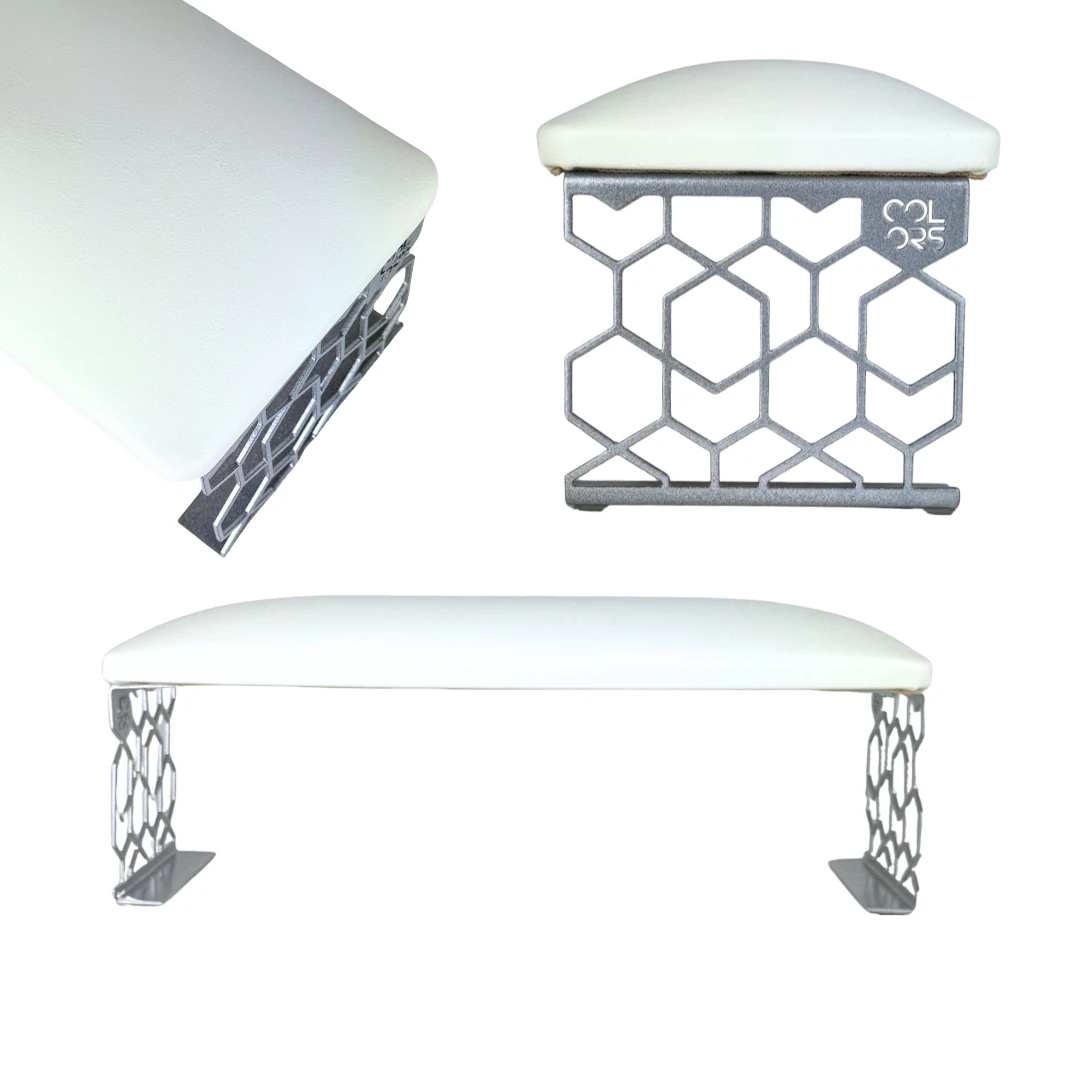 Ergonomiczna podpórka do manicure, srebrna, idealna do salonu kosmetycznego