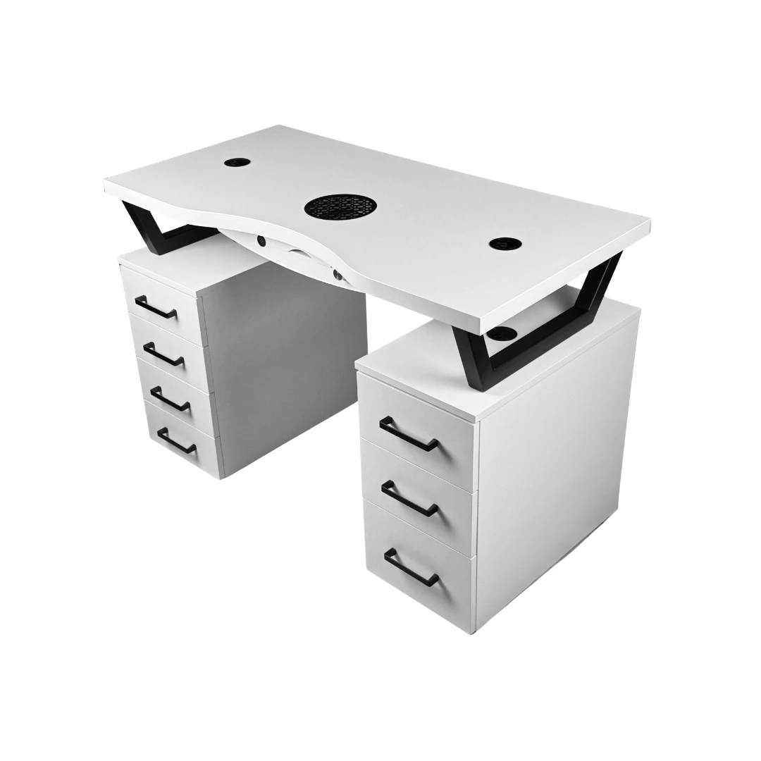 Biurko kosmetyczne z pochłaniaczem i wcięciem w blacie