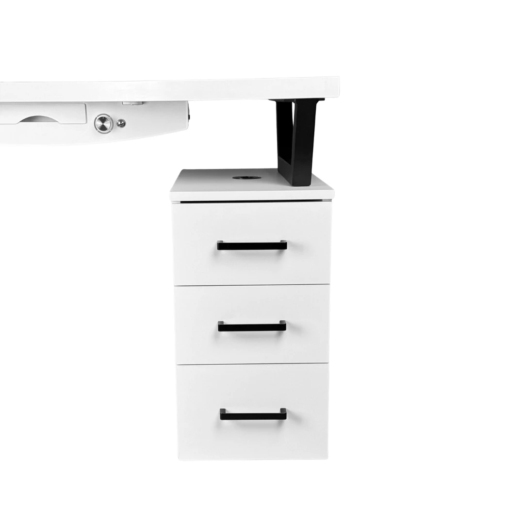 biurko kosmetyczne z pochłaniaczem pyłu colors beauty z czarnymi uchwytami